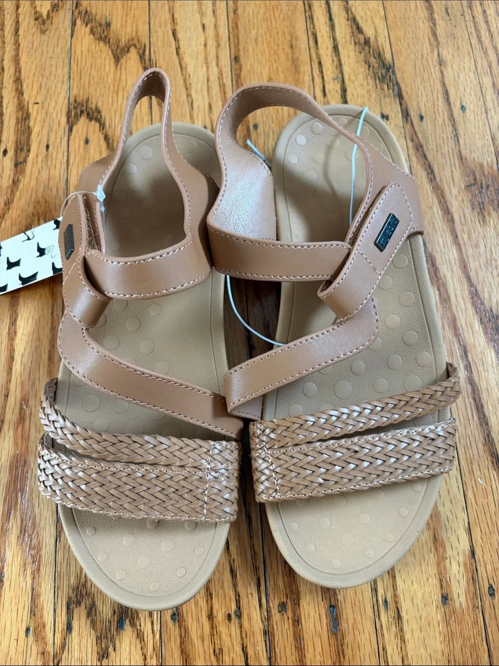 My soft  Women's Tan Sandals with Woven Front size 7